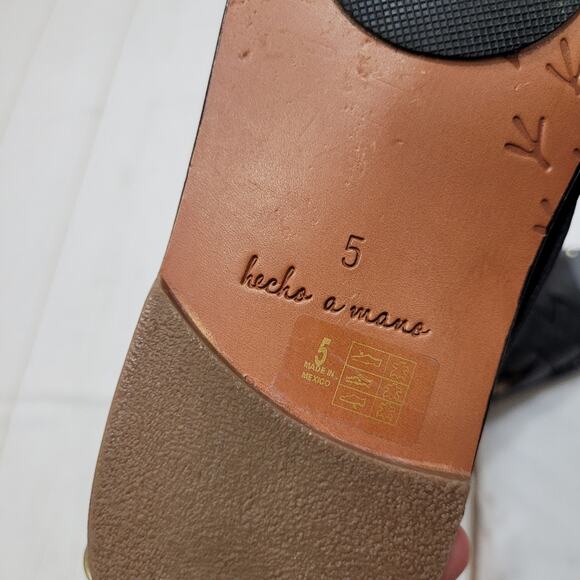 Beek Turaco woven leather sandals zipper back black gladiator renaissance boho - Picture 9 of 11